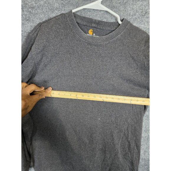Carhartt Shirt Mens Medium Gray Long Sleeve Logo Workwear K231 Stains Damage - Picture 7 of 9